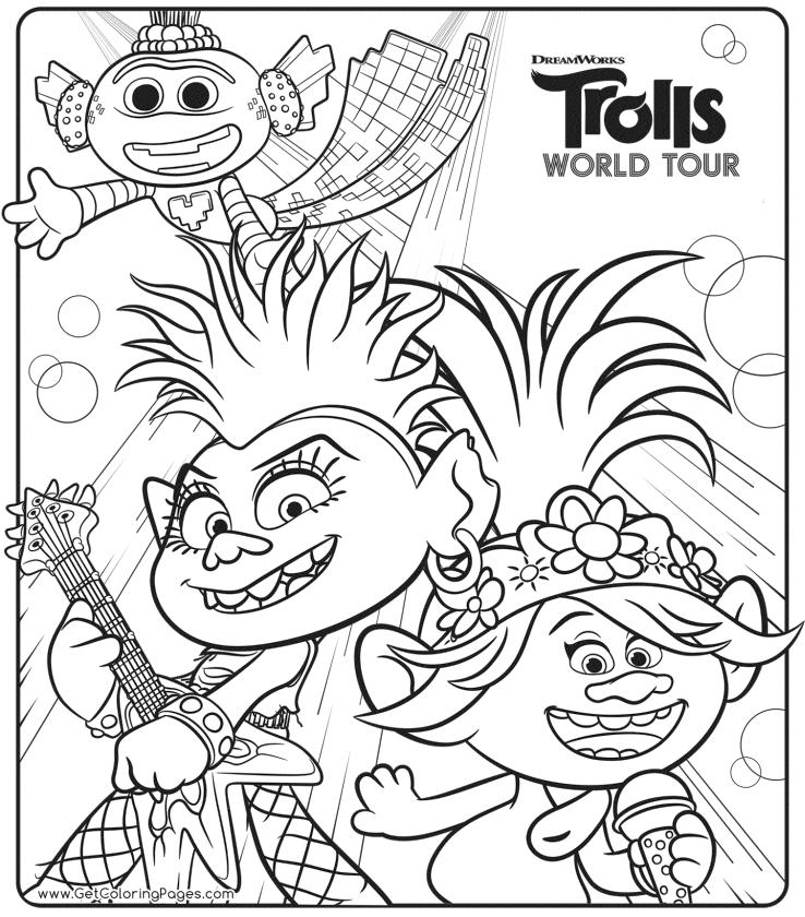 Free printable trolls coloring pages