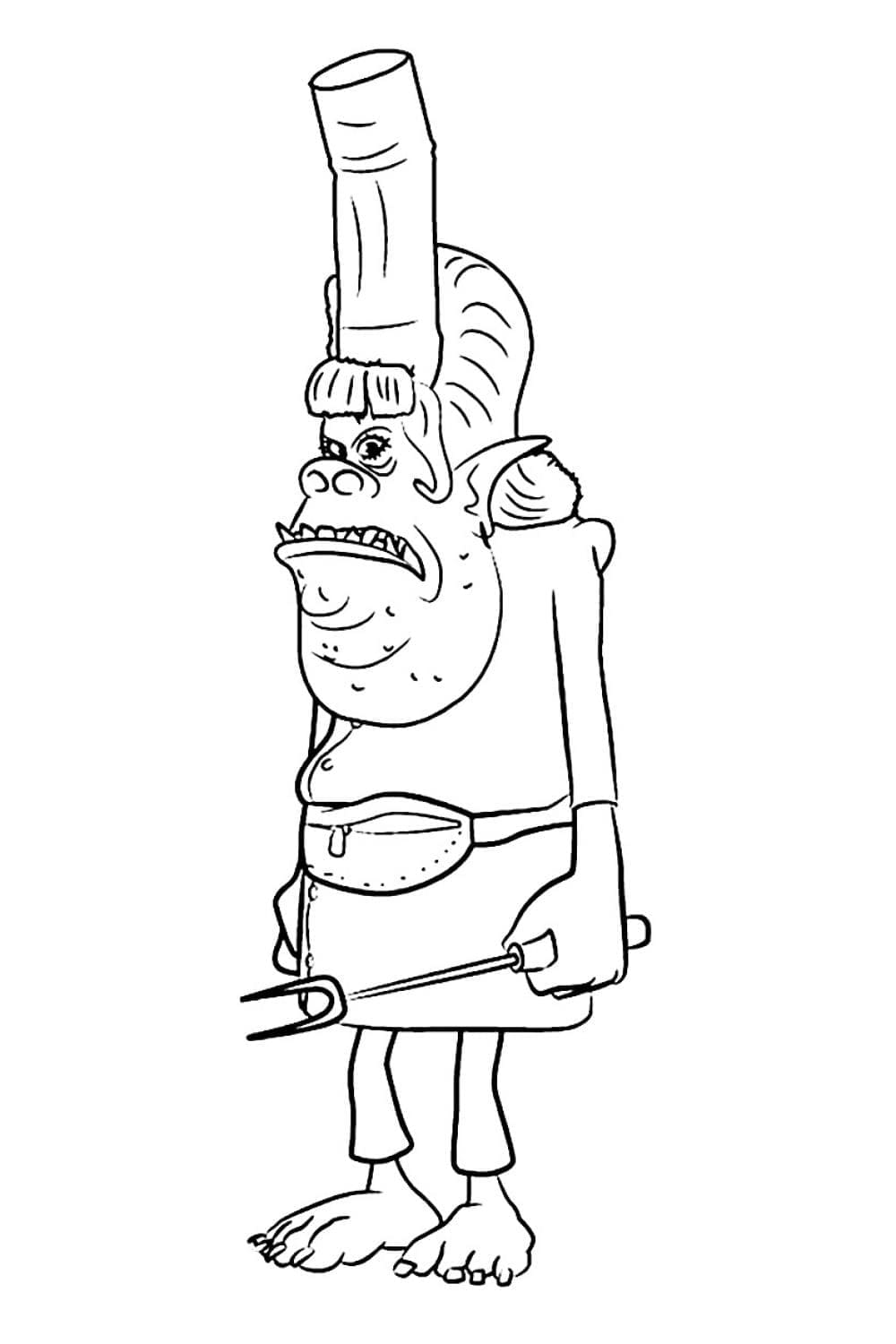 Chef from trolls coloring page