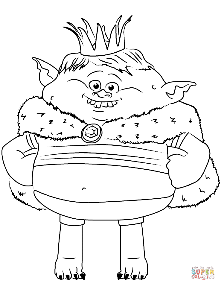 Prince gristle from trolls coloring page free printable coloring pages