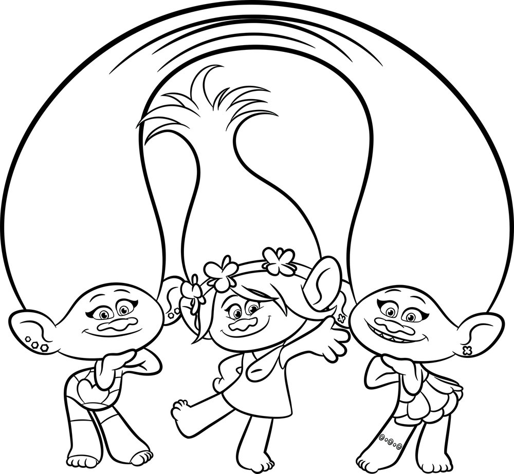 Trolls movie coloring pages