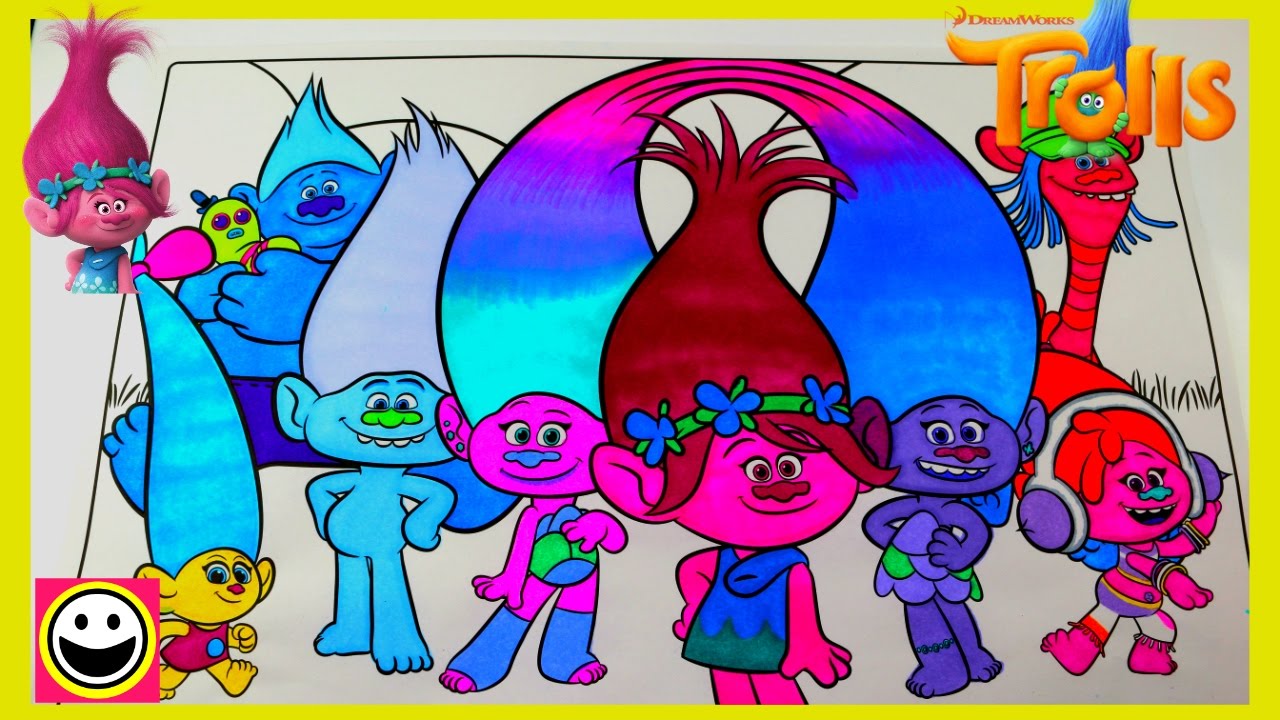 Trolls ovie full cast of trolls characters color with e cutiepietoysurprise