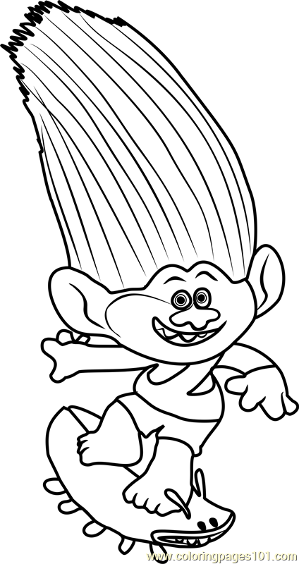 Aspen from trolls coloring page for kids