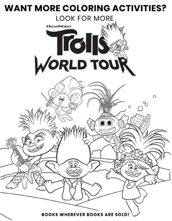 Free printable trolls world tour party pack with activity coloring pages coloriage trolls coloriage coloriage halloween