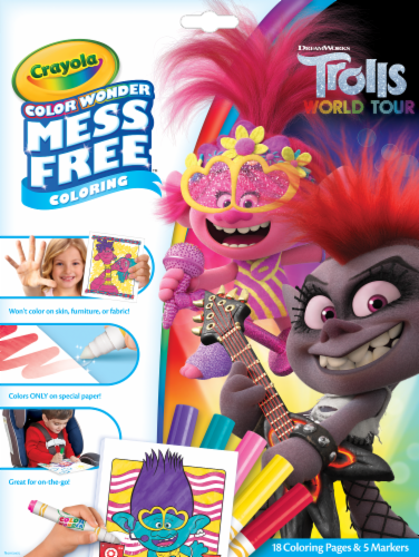 Crayola color wonder trolls world tour mess free coloring pages markers ct