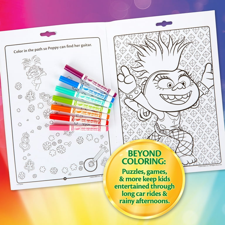 Crayola trolls world tour color activity trolls pages and mini markers gift for kids
