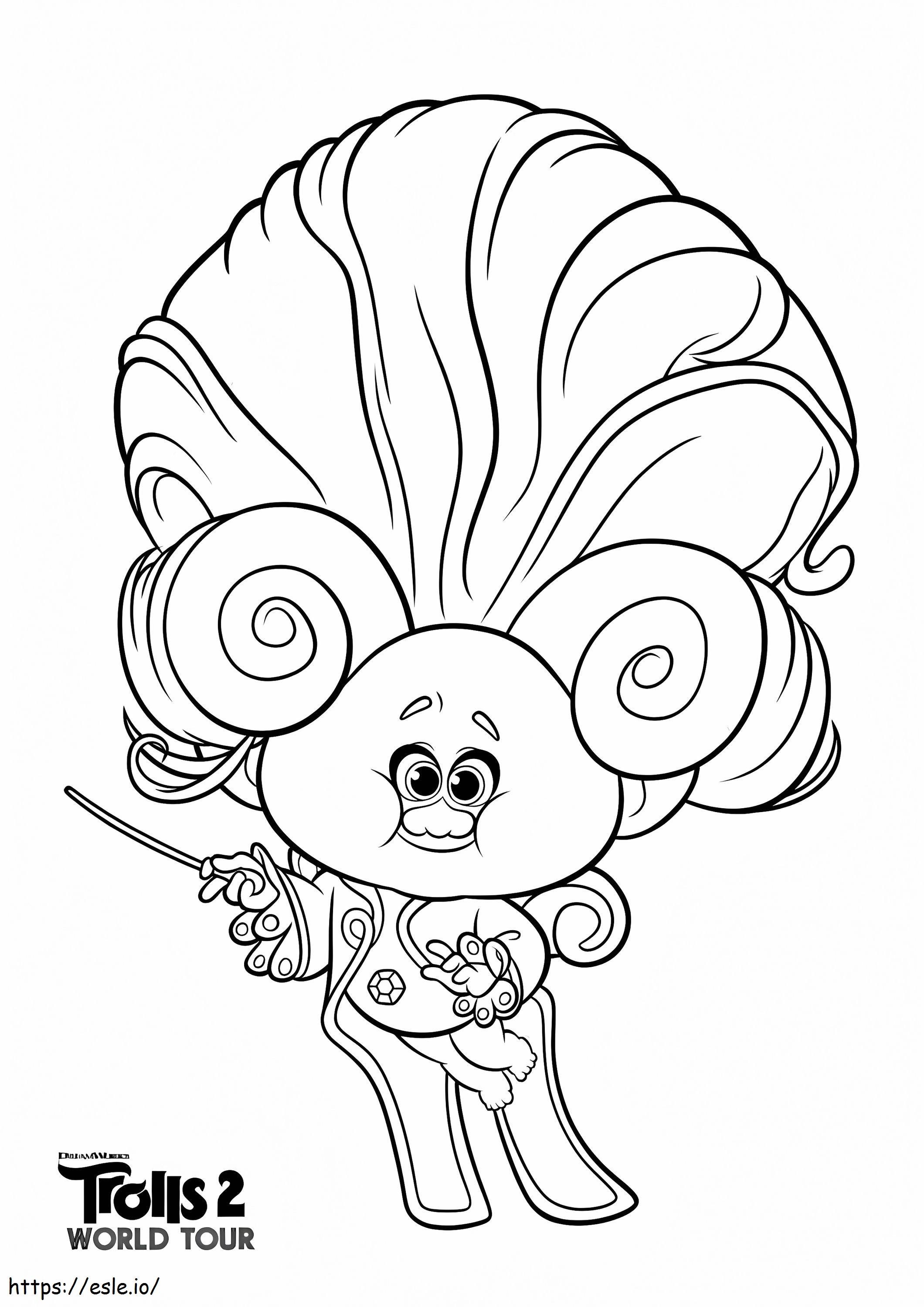 Wonder day trolls world tour coloring page