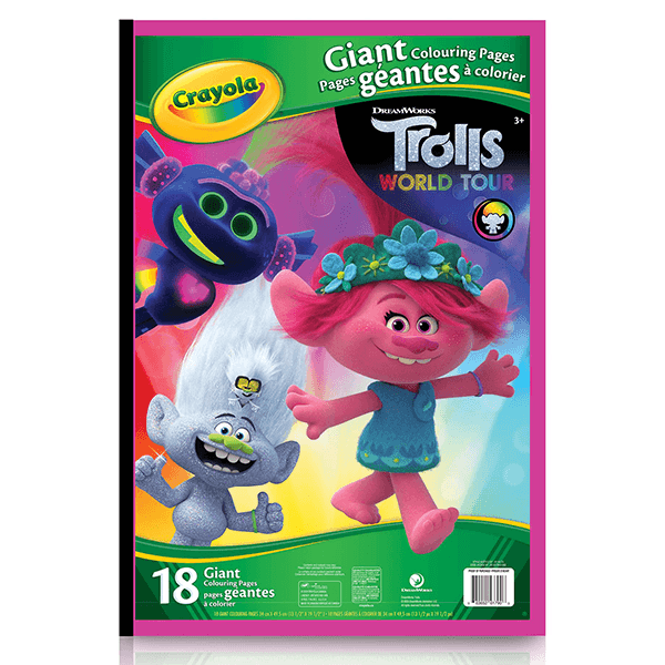 Crayola giant colouring pages trolls world tour jr toy company