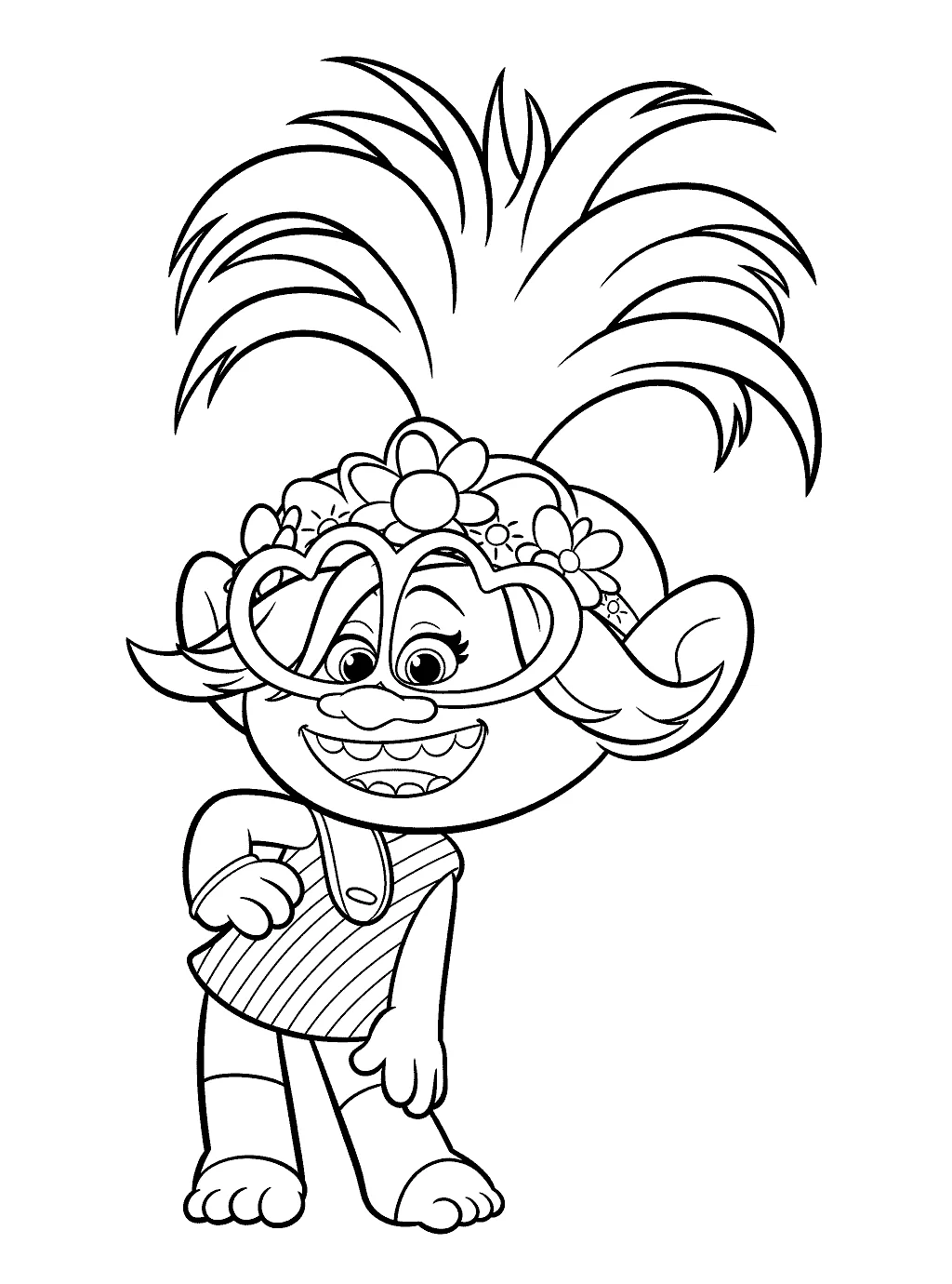 Poppy trolls world tour coloring pages