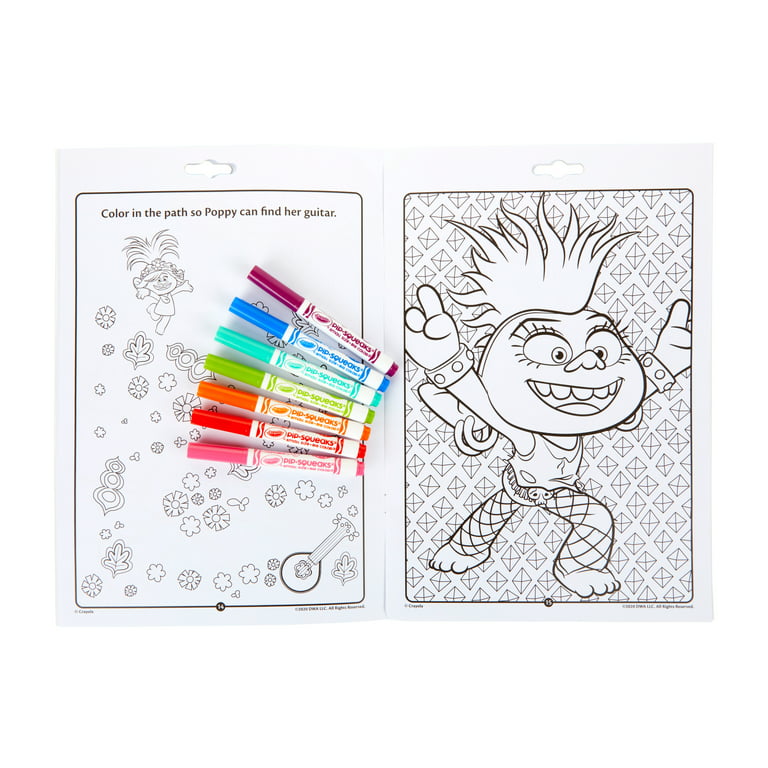 Crayola trolls world tour color activity trolls pages and mini markers gift for kids