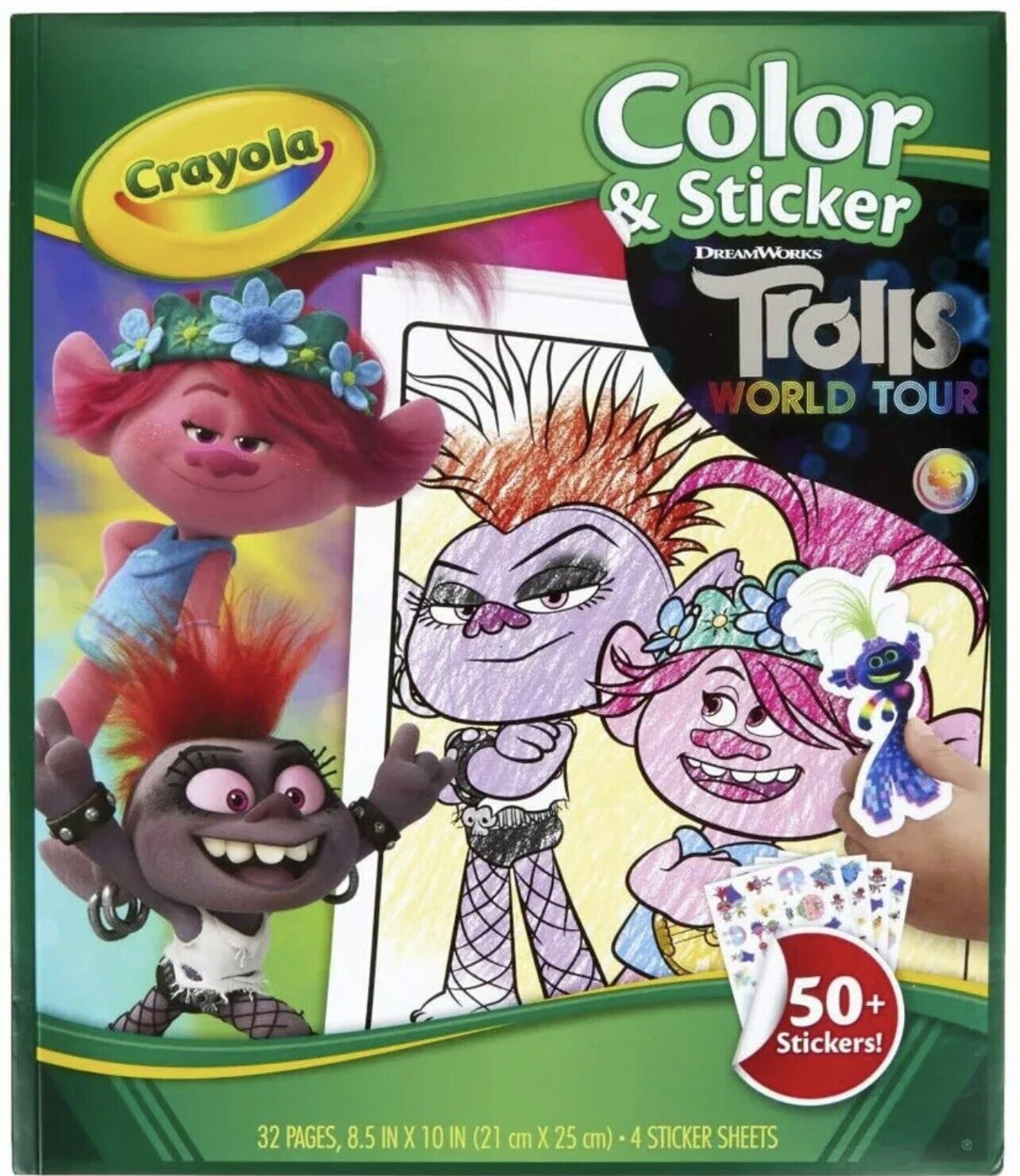 Crayola trolls world tourcolor sticker activitytrolls troll coloring book