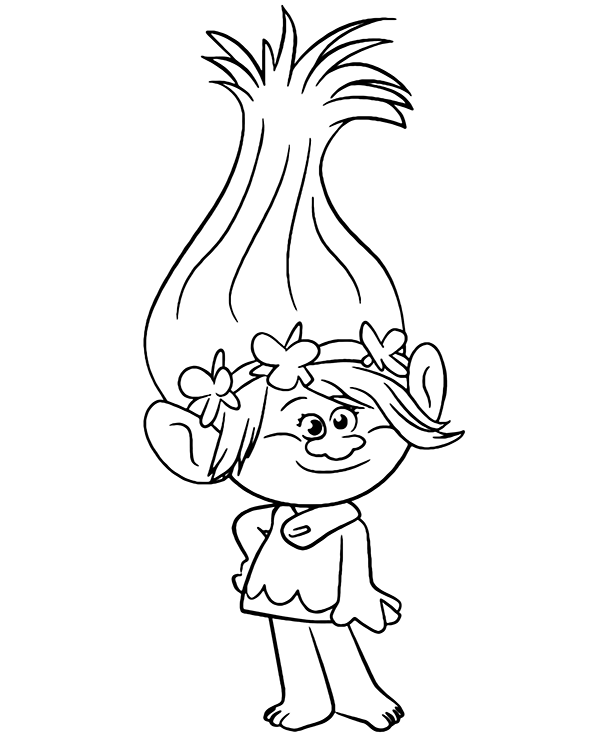 Printable princess poppy coloring page