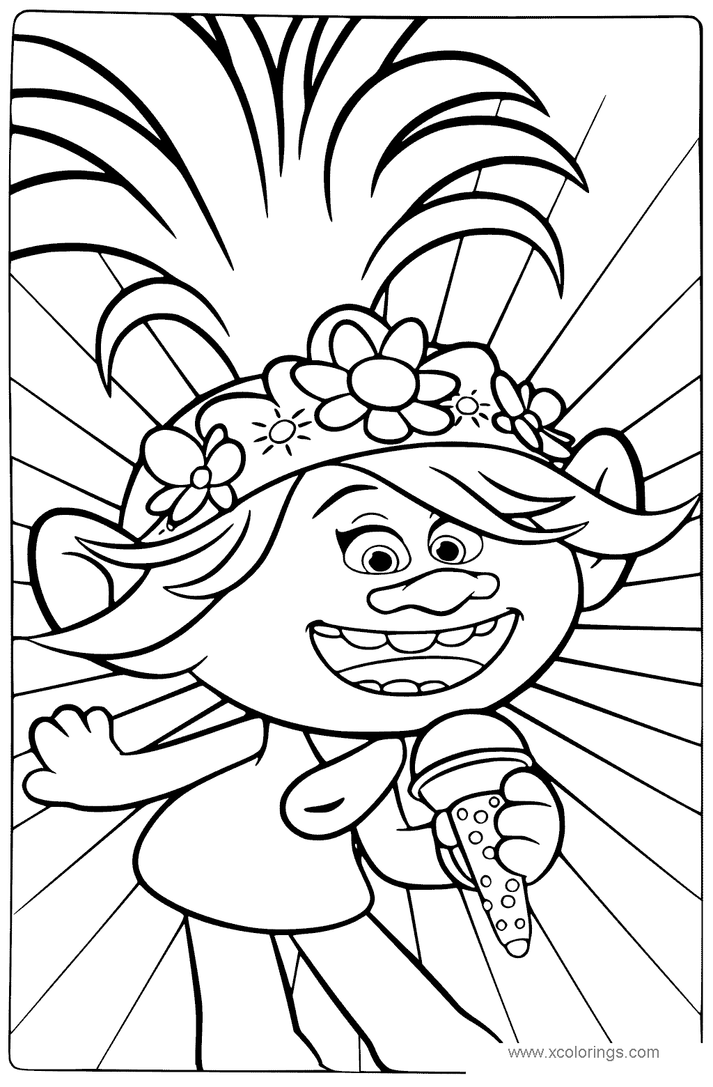 Poppy from trolls world tour coloring pages