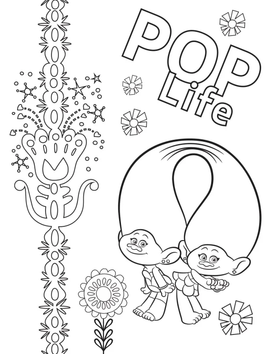 Free printable trolls world tour party pack with activity coloring pages