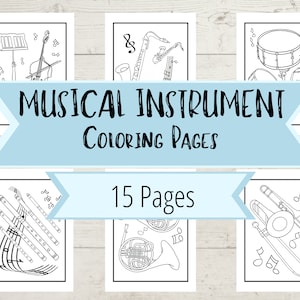 Musical instruments coloring pages