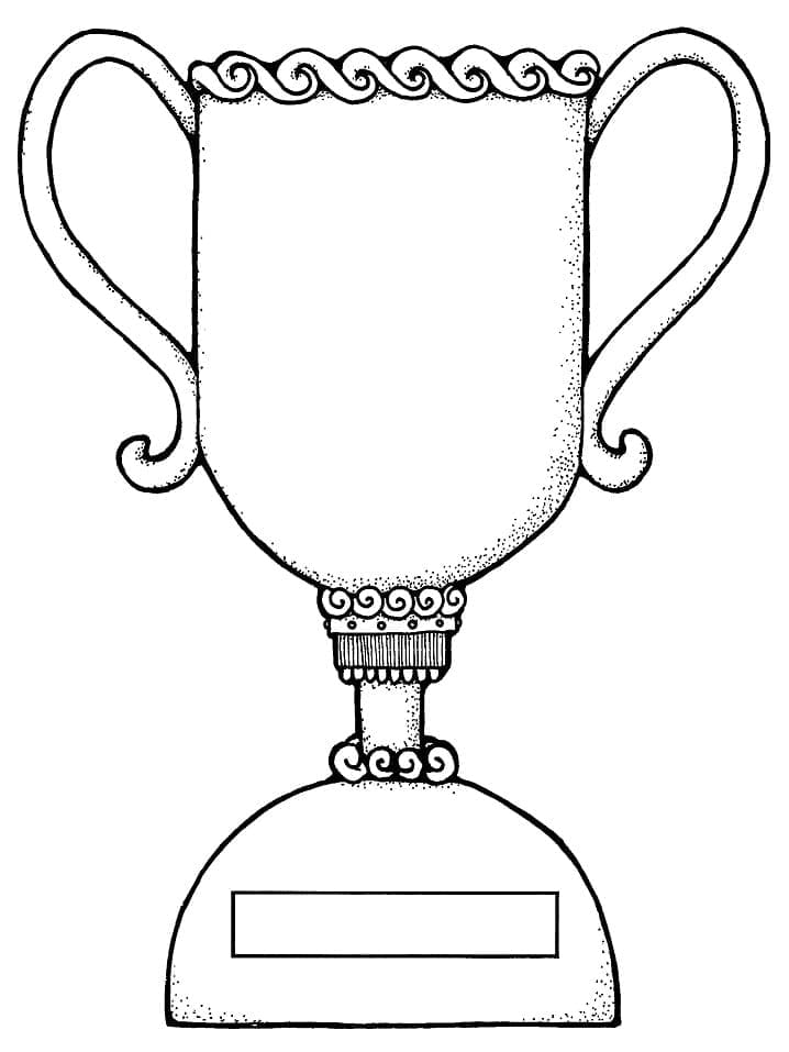 Drawing of trophy coloring page