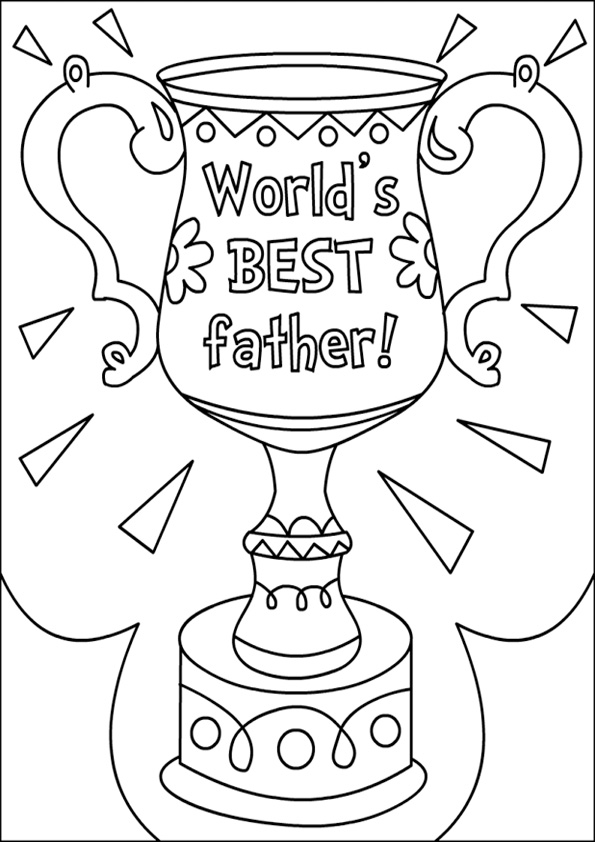 Coloring pages fathers day trophy coloring page