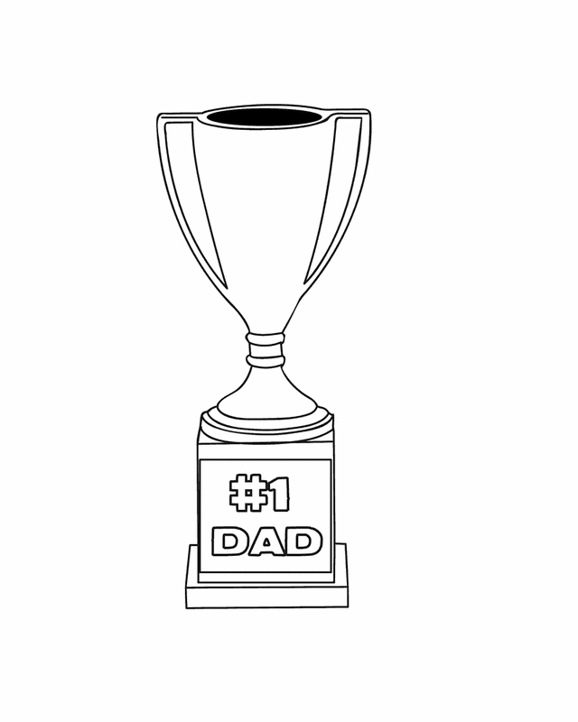 Happy fathers day trophy dad coloring page for kids printable fun coloring pages for kids