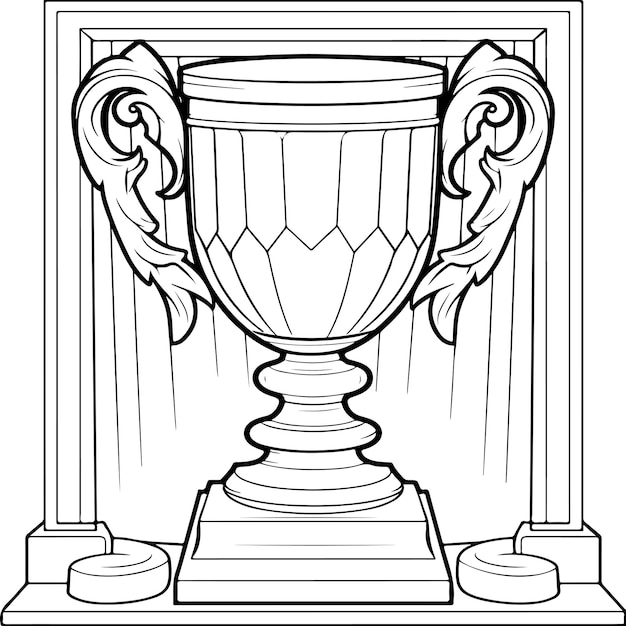 Premium vector trophy coloring page