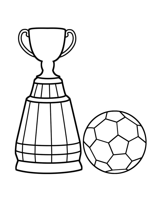 Coloring pages football with trophy coloring page