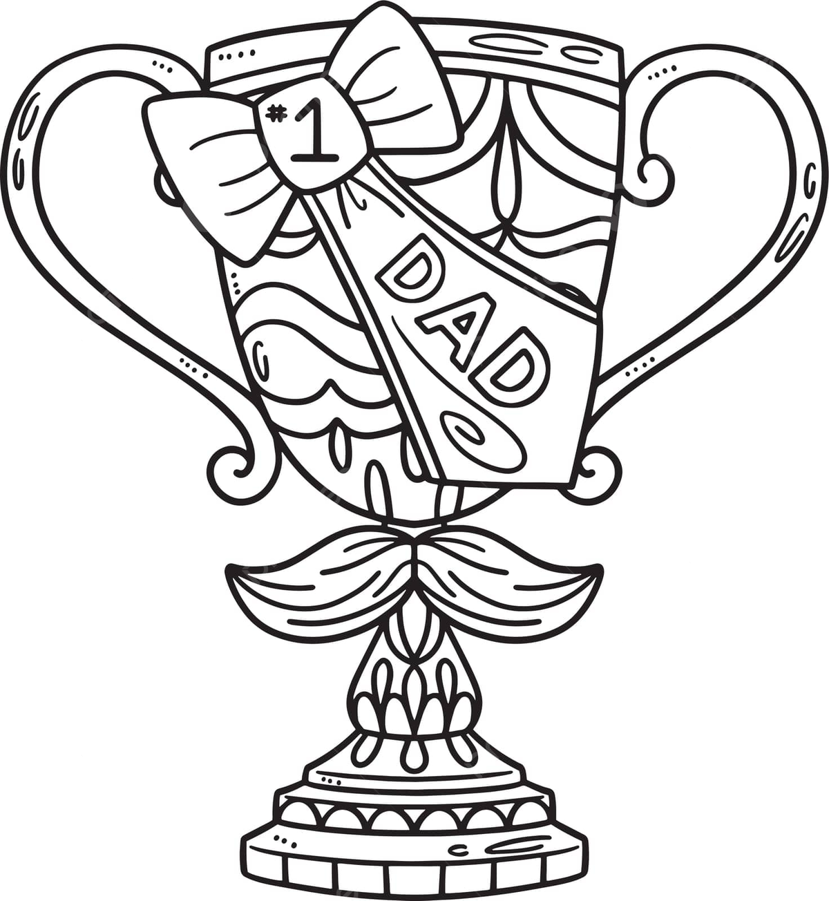 Fathers day dad trophy isolated coloring page greetings line fathers day vector trophy drawing ring drawing fathers day drawing png and vector with transparent background for free download