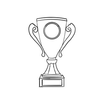 Trophy coloring page vectors illustrations for free download