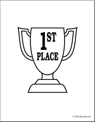 Clip art trophy first place coloring page i