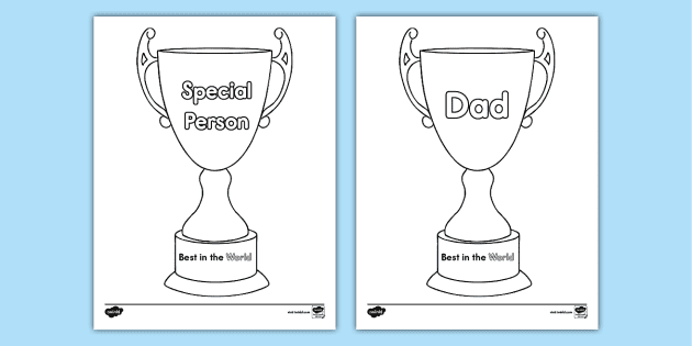 Printable fathers day trophy celebration usa