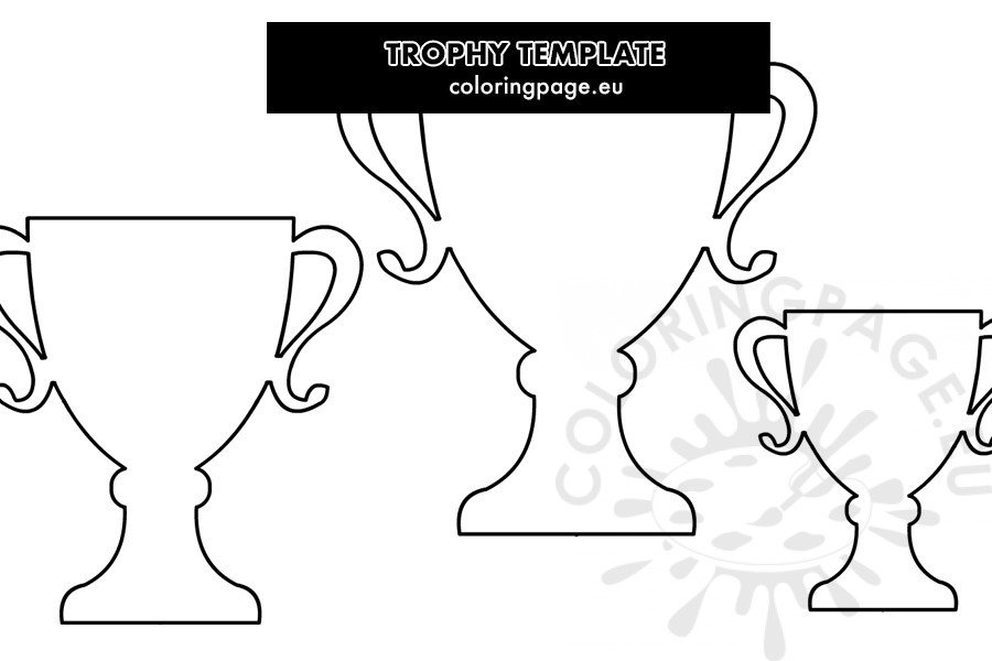 Printable trophy template coloring page