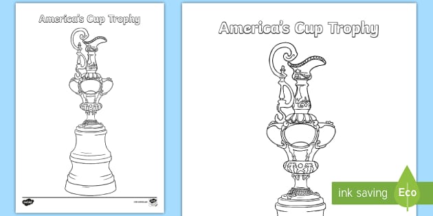 Americas cup trophy colouring page teacher made