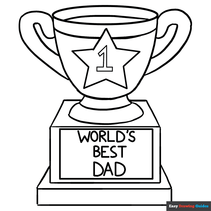 Dads trophy coloring page easy drawing guides