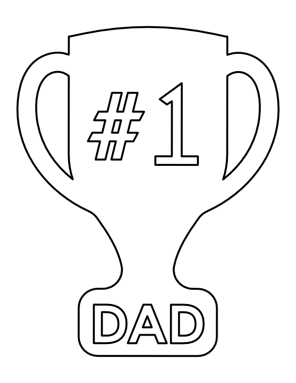 Printable number one dad trophy coloring page