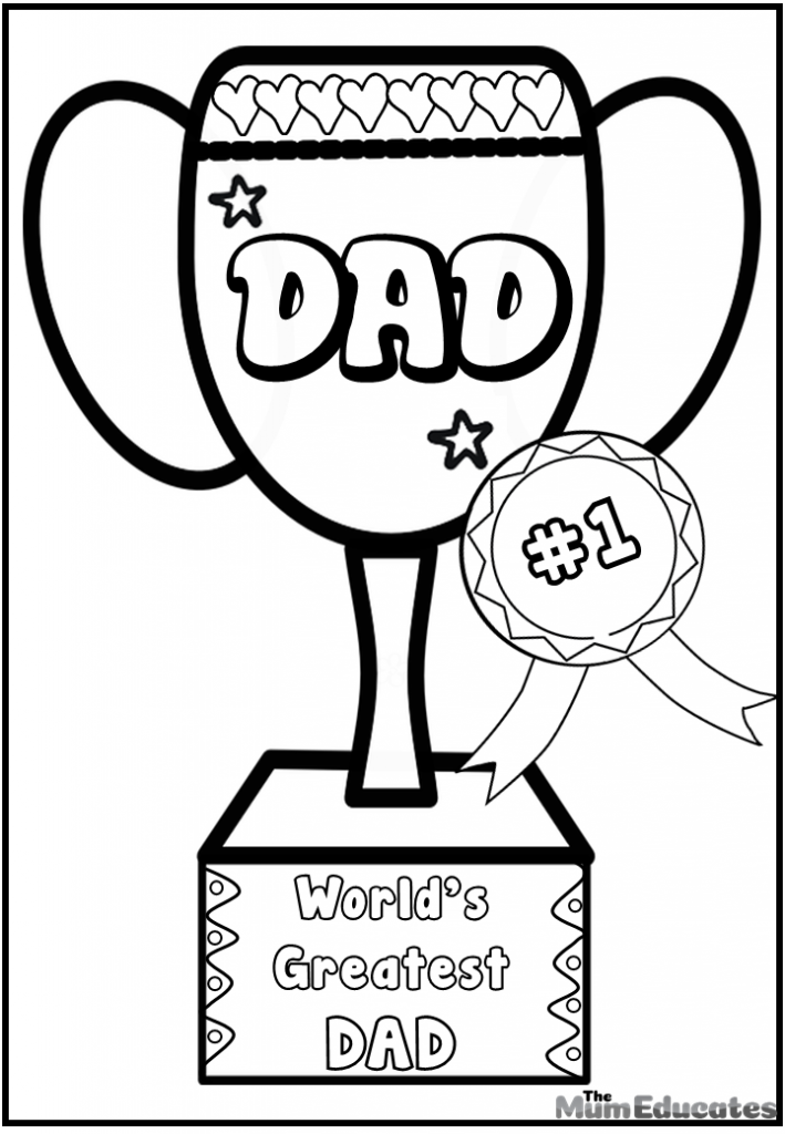 Fathers day colouring pages for kids