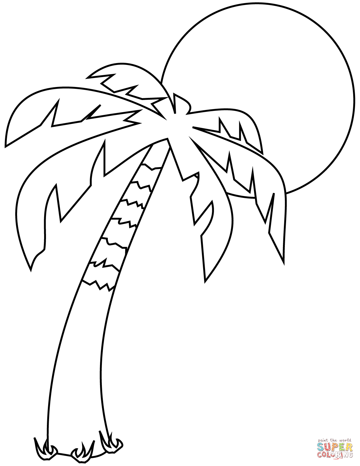 Tropical island coloring page free printable coloring pages