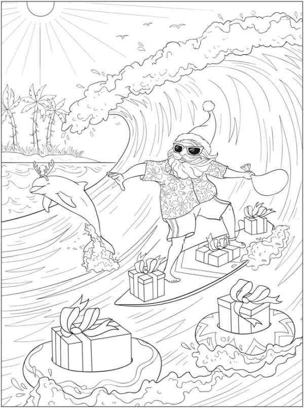 Tropical christmas coloring pages â