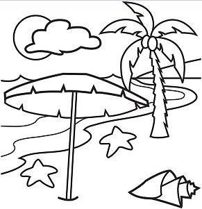 Beach coloring pages printable for free download