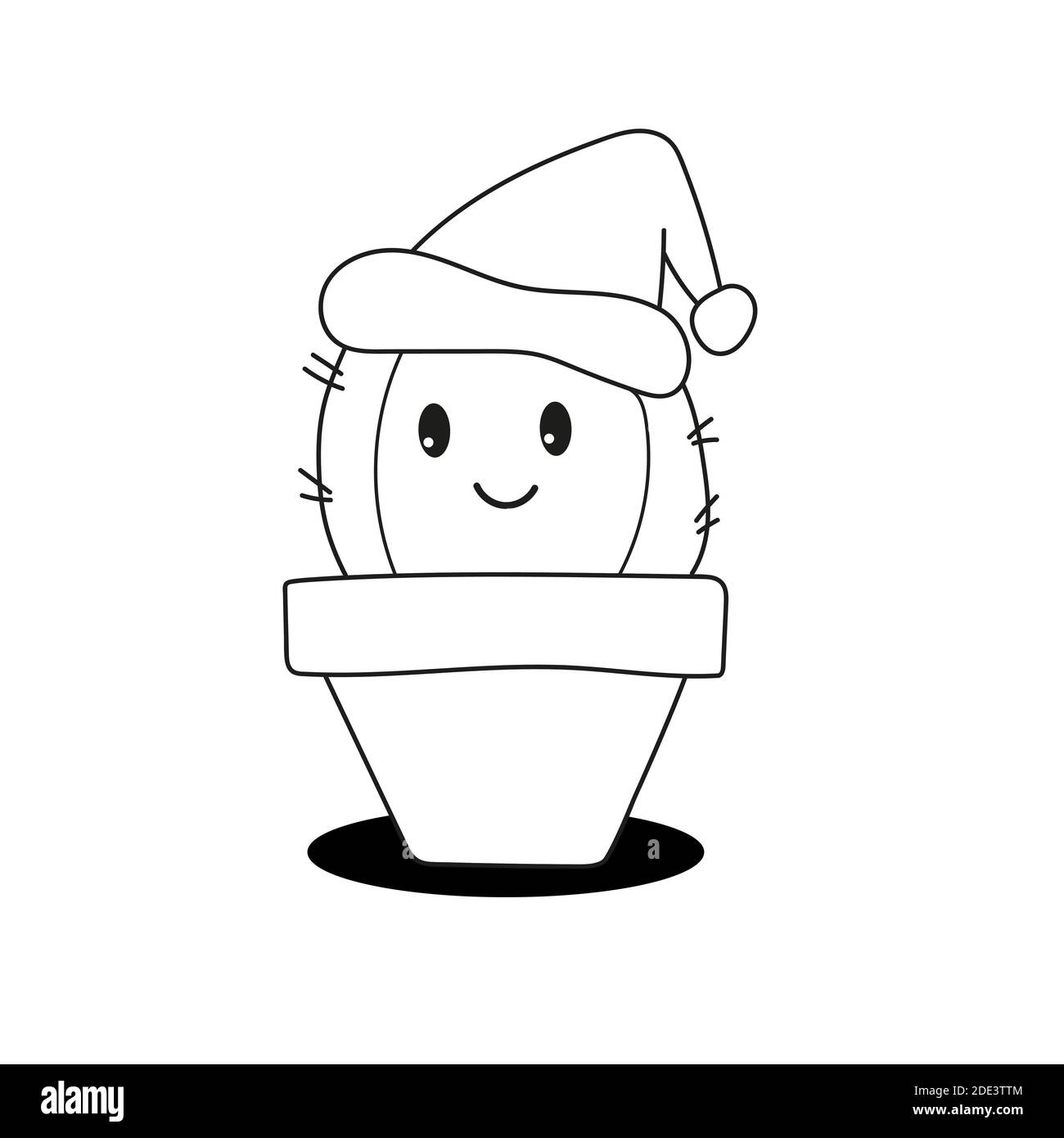 Children educational game coloring page with cute cactus printable activity stock vector image art