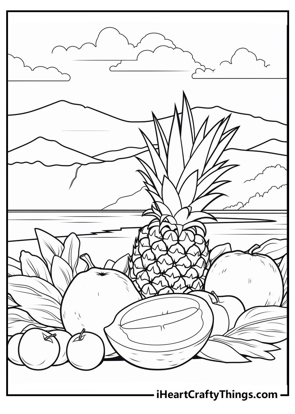 Tropical coloring pages free printables