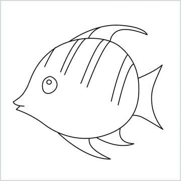 How to drawtropical fish emoji step by step
