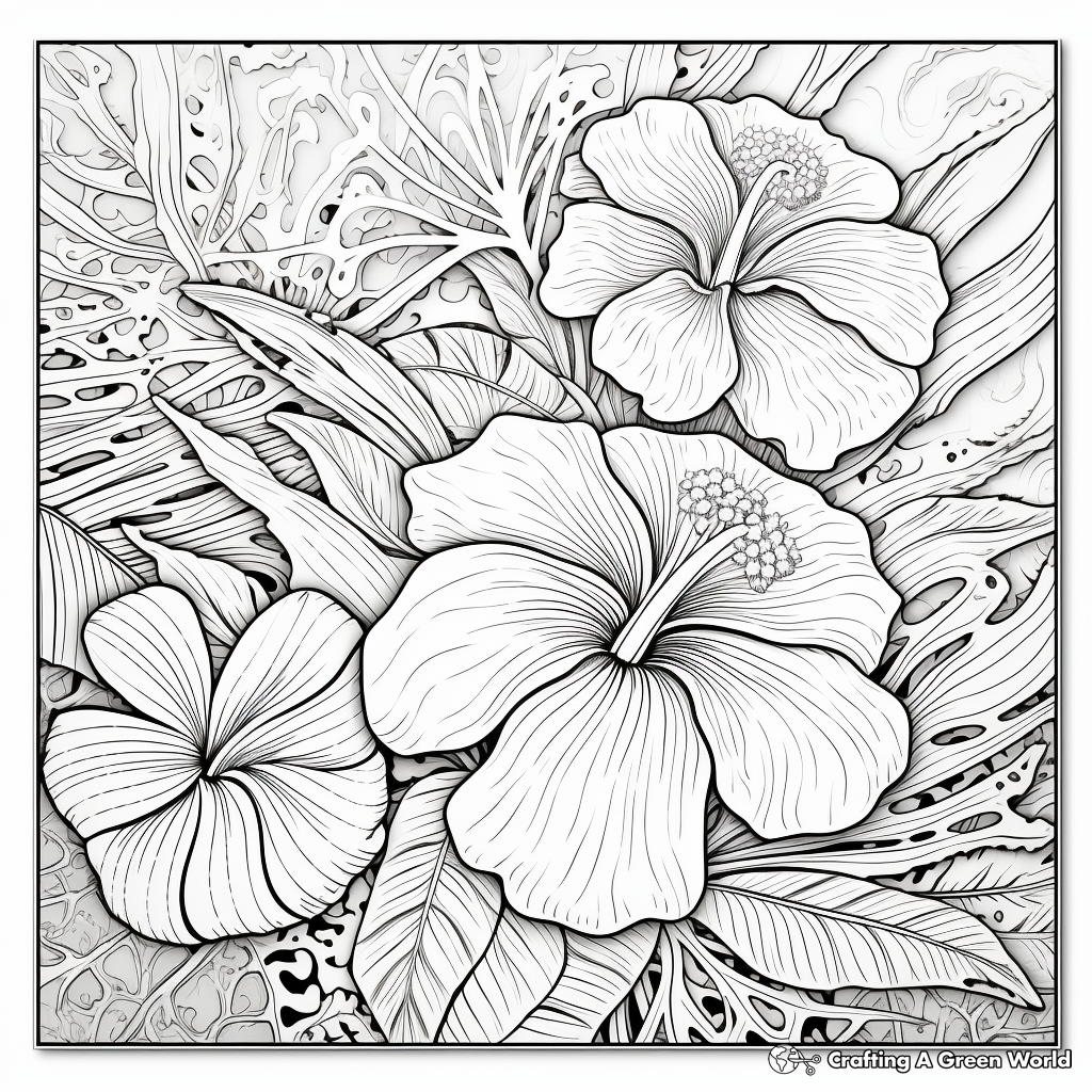 Intricate floral coloring pages