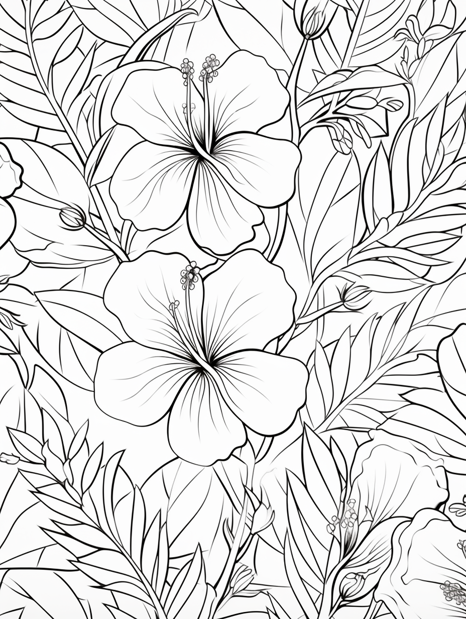 Floral coloring book page by coloring