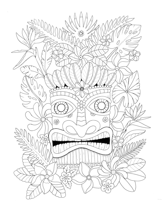 Tropical flowers coloring pages