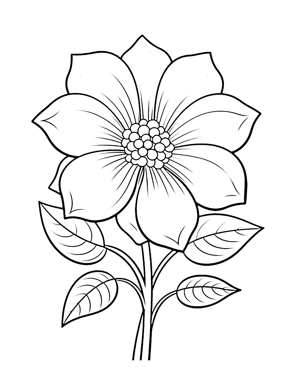 Flower coloring pages free printable sheets