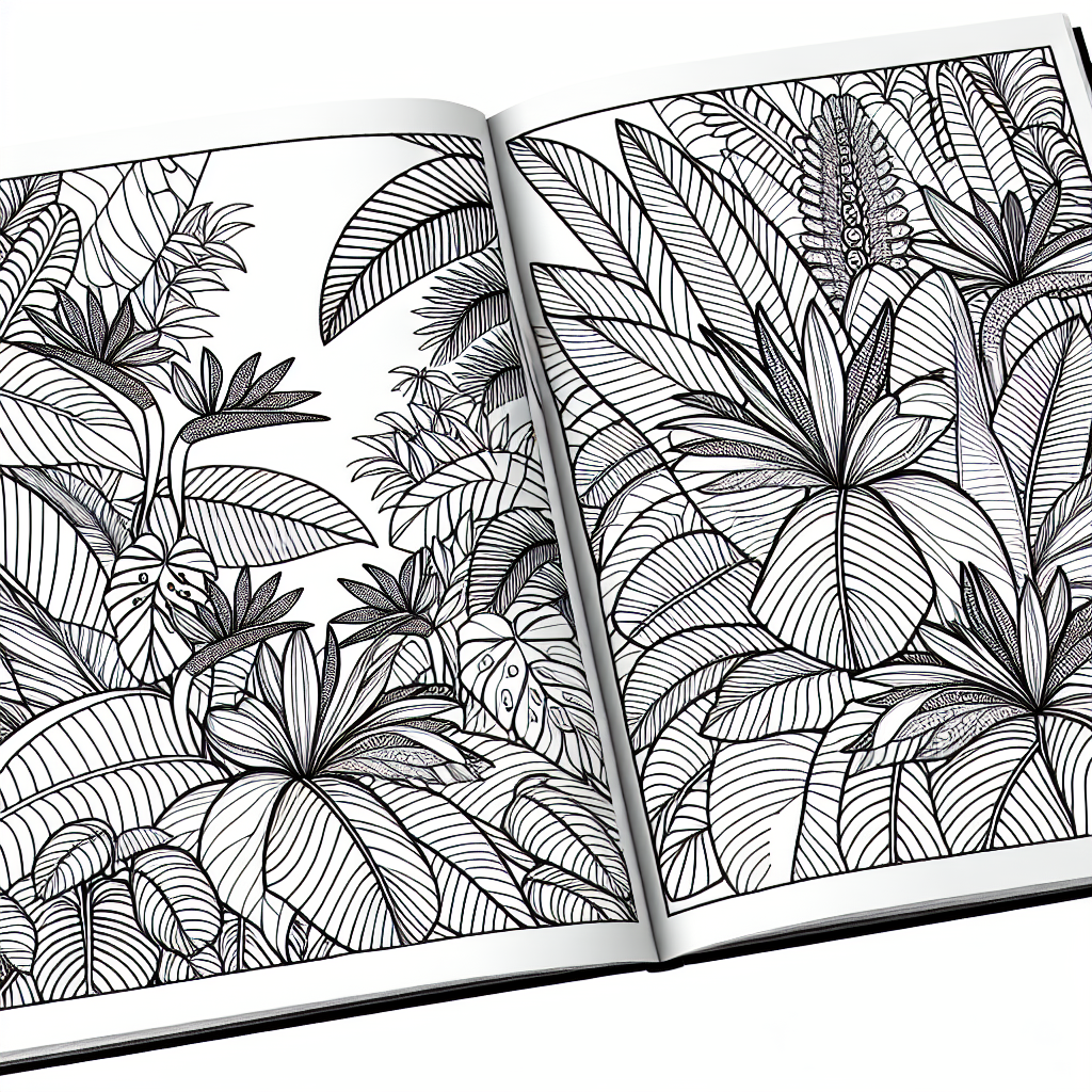 Tropical flower coloring pages