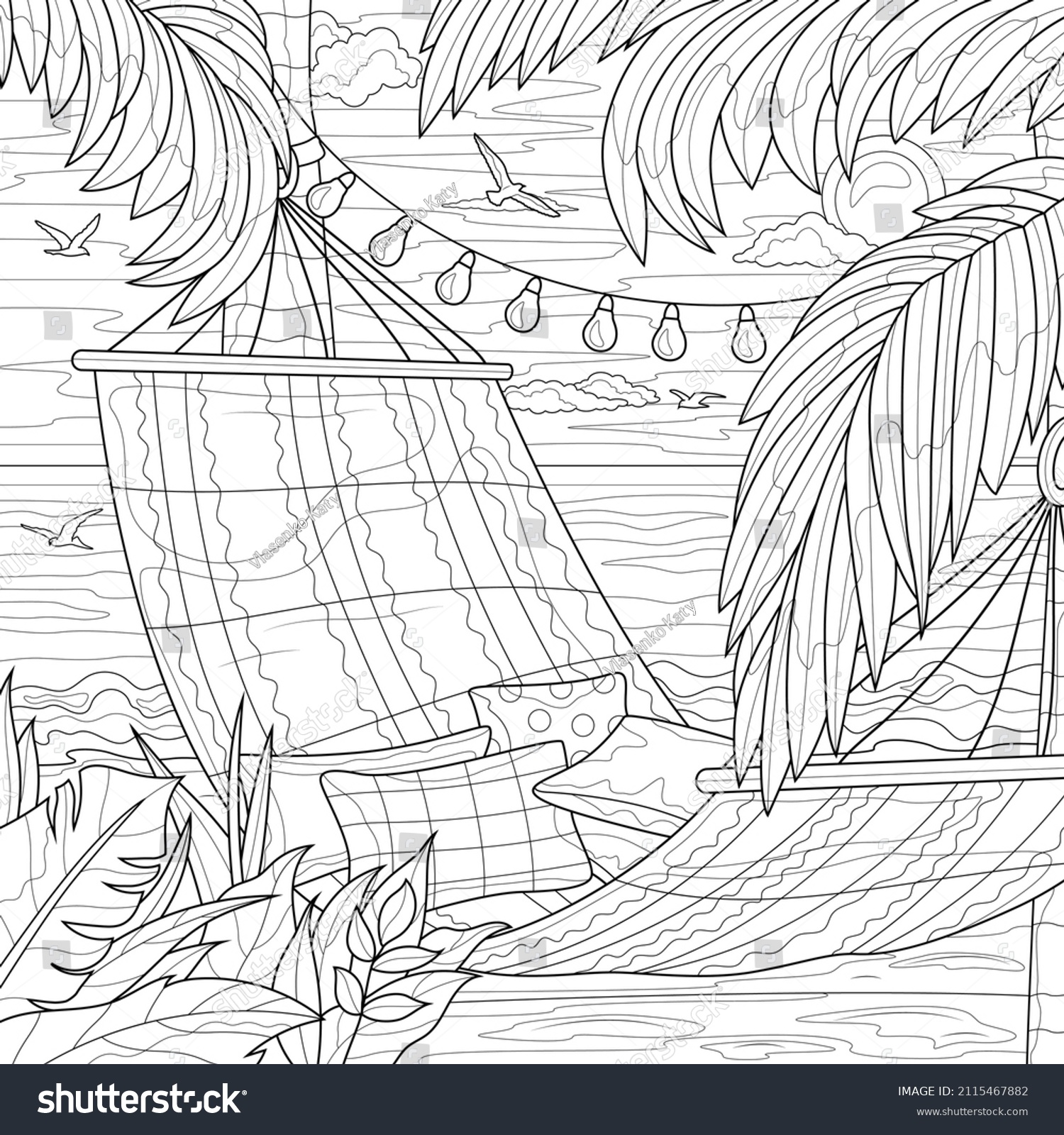 Tropical coloring page images stock photos d objects vectors