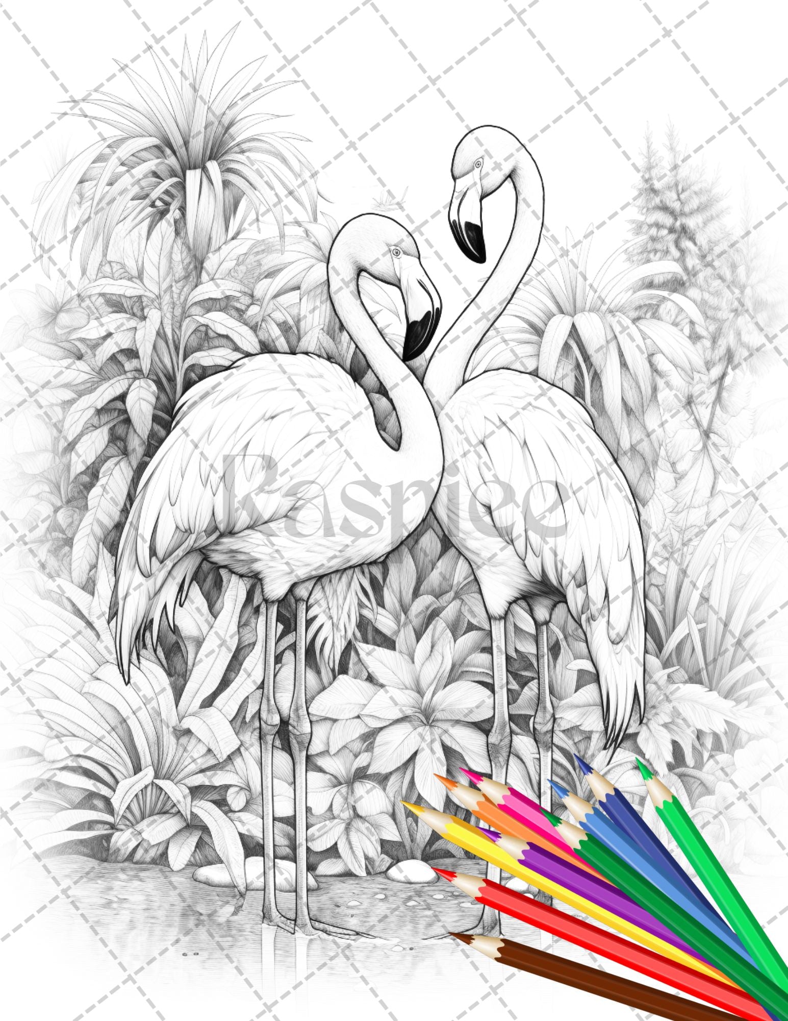 Tropical birds coloring book for adults grayscale coloring page p â coloring