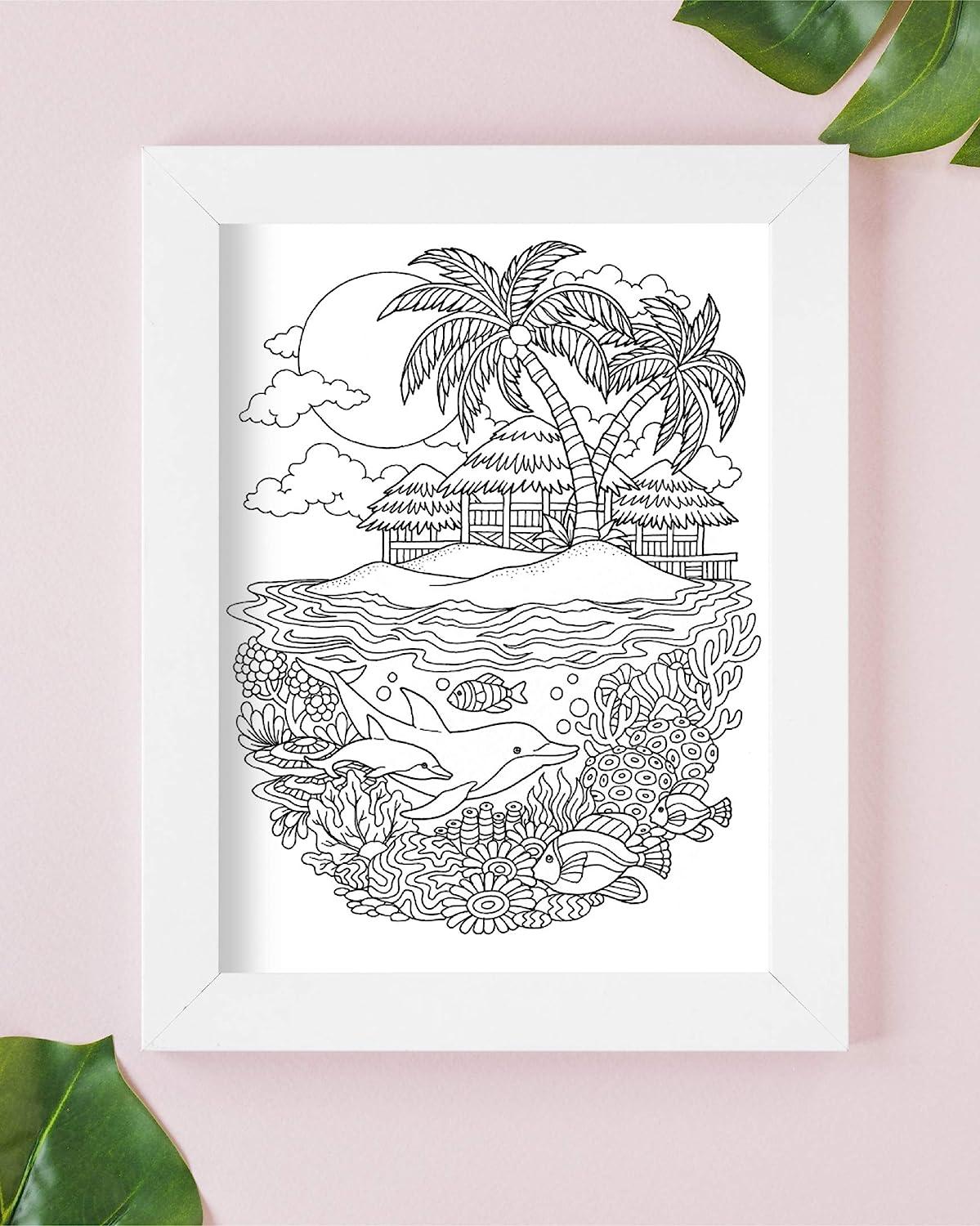 Colorit colorful tropical scenes adult coloring book