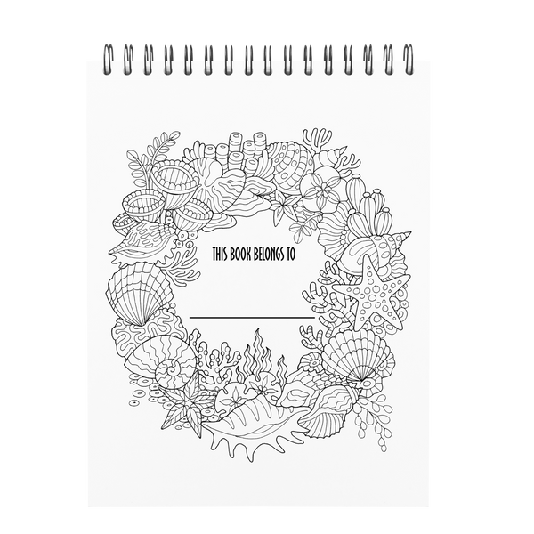 Tropical scenes coloring book for adults with hardback covers spiral binding