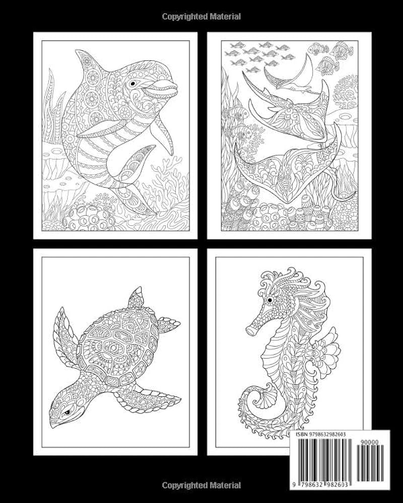 Ocean coloring book for adults stress relieving and relaxing coloring pages an adult coloring book with tropical fish sea creatures coral reef and beautiful underwater scenes hosey kelly books