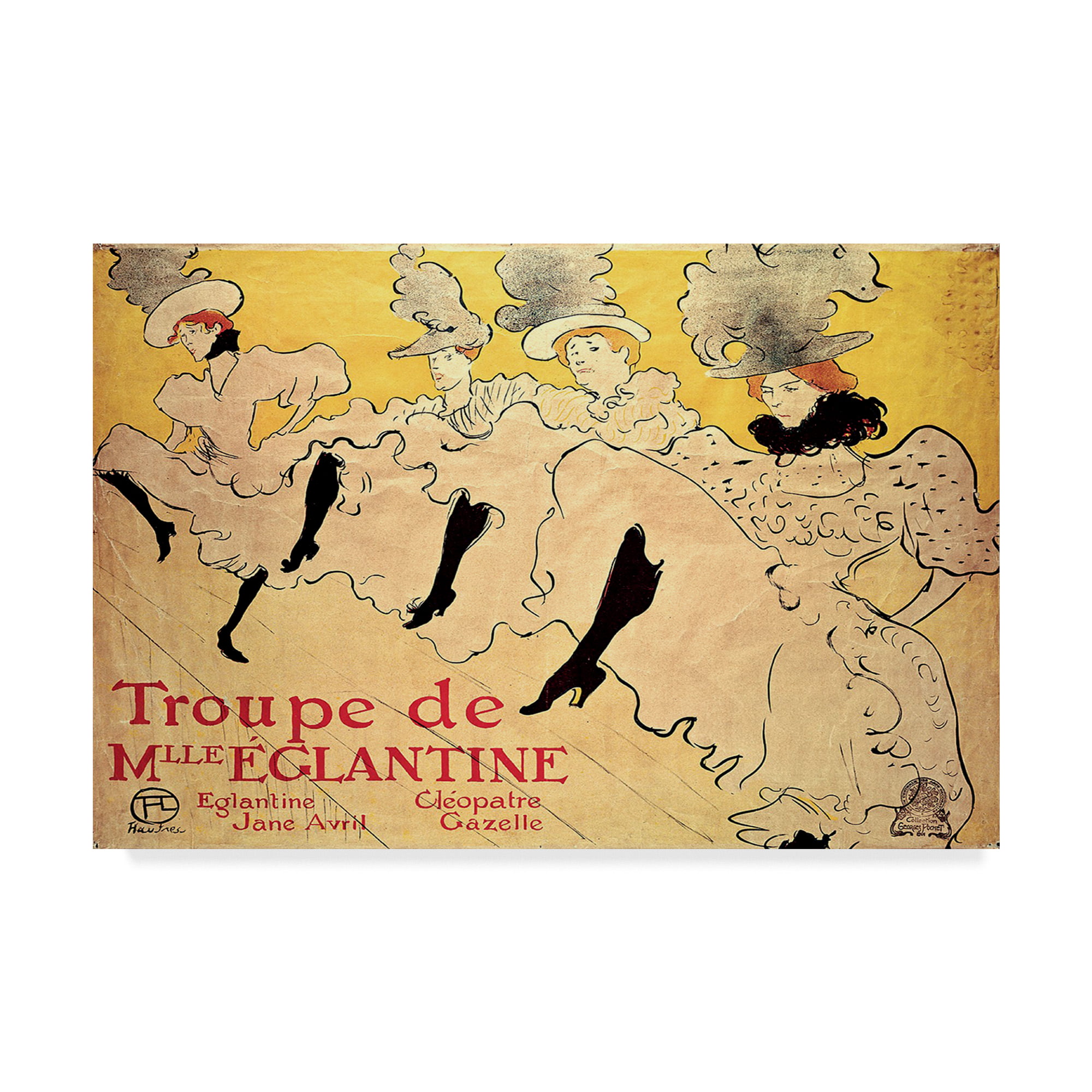 Trademark fine art la troupe de mademoiselle eglantine canvas art by henri de toulouse