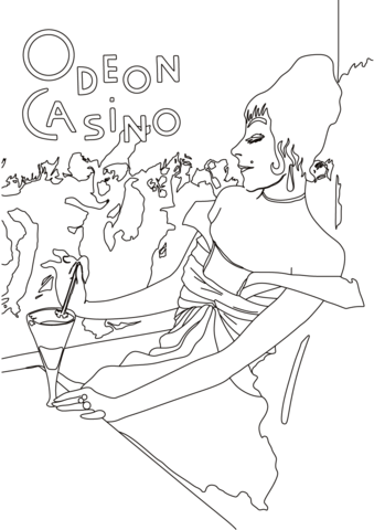 Odeon casino poster by toulouse lautrec coloring page free printable coloring pages